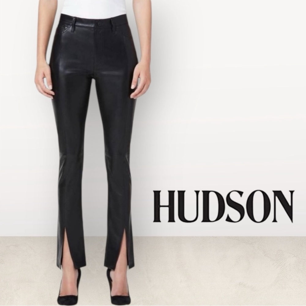 Hudson Barbara High Rise Straight Black Beauty Pants Vegan Women’s 28 NWOT $245 - Picture 8 of 9